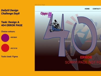 404 Error Page 3d branding graphic design