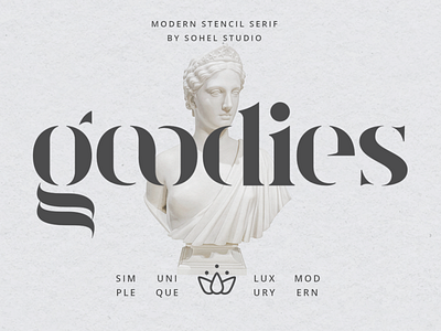 Goodies | Modern Stencil Font branding font cosmetic brand display font free font lettering stylish type typeface typography