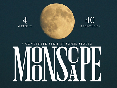 Moonscape | Ligature Serif Font branding font condensed free font graphic design ligature logo logo font poster typeface typography