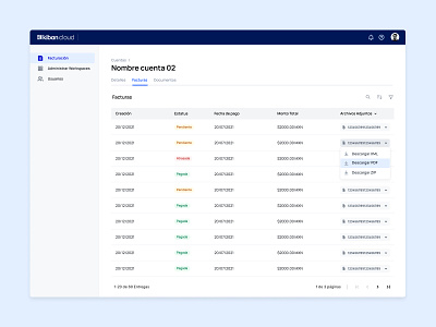 Table download documents billing table table ui