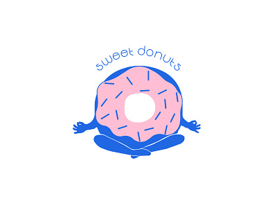 logotype #2 sweet donuts blue branding design donut shop donuts graphic design illustration logo pink