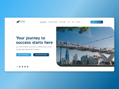 Study abroad landing design graphic design landing page design ui ui design uiux user interface