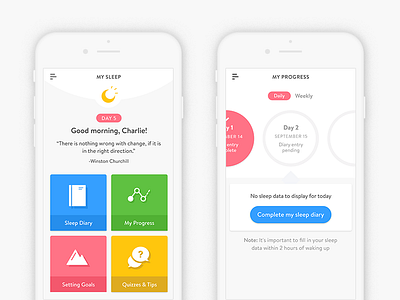 Sleep App colourful interaction design mobile sleep app teens ui ux visual design