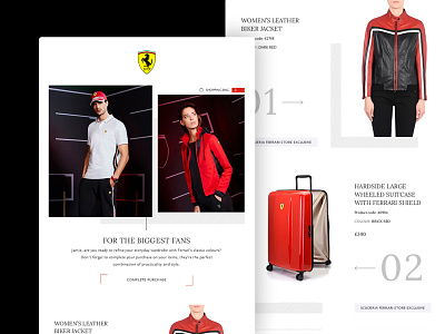 FERRARI - Email Cart Abandonment clean design email marketing email remarketing identity ui ux