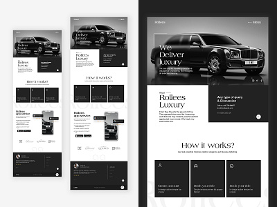 Rollees Luxury Rental Service | Website UI Design app branding design illustration ui ux website design