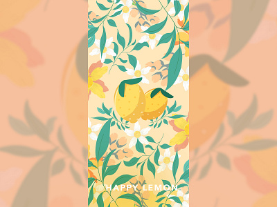 Fruit pattern for my client - HAPPY LEMON art design flat fruit icon illustration lemon lemon flower logo minimal orange tropical fruit typical style vector yellow