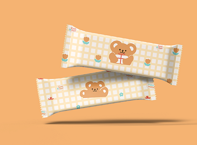 Bear candy packaging animal art bear candy cute design flat icon illustration logo orange packaging pattern photoshop poster present vector yellow