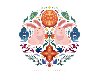 Mooncake Festival Wishes designs, themes, templates and downloadable  graphic elements on Dribbble