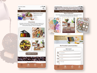 Mobile App Version Of chocola Web page design figma landing page mobile ui ui