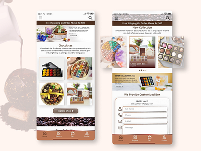 Mobile App Version Of chocola Web page