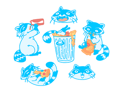 Trash Panda animal blue cute food ipad junk panda raccoon sticker stickers trash