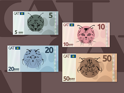 Cat Euro currency concept | #dribbbleweeklywarmup