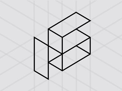 HS branding grid h identity initials isometric logo minimal monogram s simple simplicity