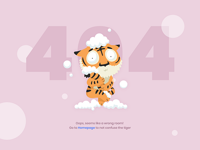404 Page 404 404 error page 404page error flat illustration tiger vector web