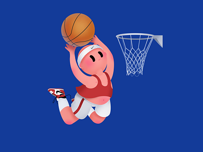 Basketball player basketball basketball player character design illustration procreate sneakers sports web