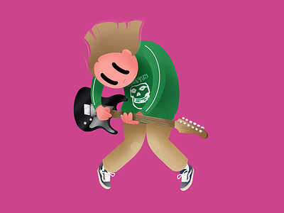 Misfits fan character guitar guitarist illustration misfits music procreate ui vans web