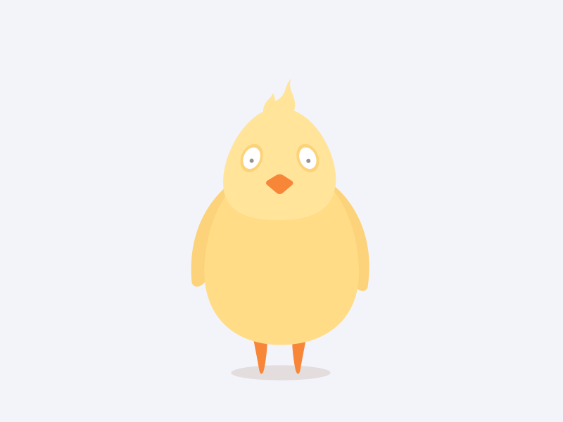 Chicken animation character chicken emotion flat illustration motion shrug