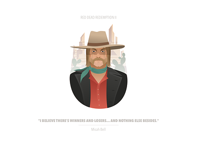 Red Dead Redemption II | Micah Bell character cowboy fanart game illustration rdr2 red dead redemption thief