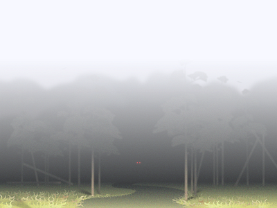 Foggy forest atmosphere eyes fog forest glow illustration light mysterious mystic scary spooky