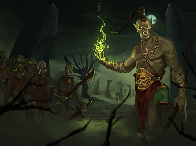 Orc Necromancer digitalart digitalpainting fantasy horror ill illustration