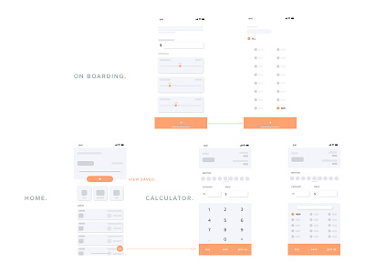 wireframe for consuming calculator concept app calculator clean flow ios ui ux wireframe