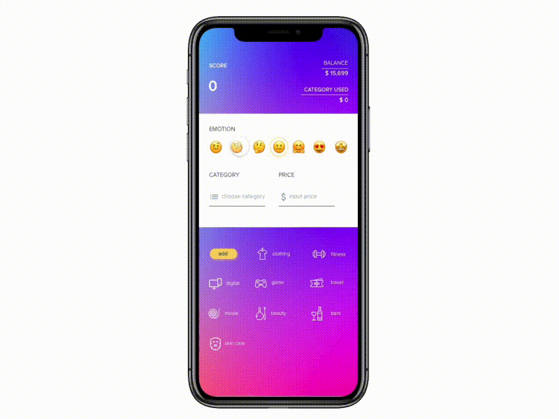 Emoji picker visual feedback app calculator feedback framer ios mockup ui ux