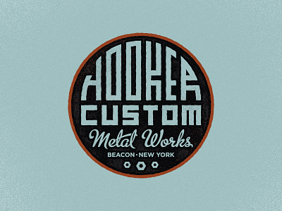 Hooker Customs badge custom hooker illustrator metal texture type vin conti