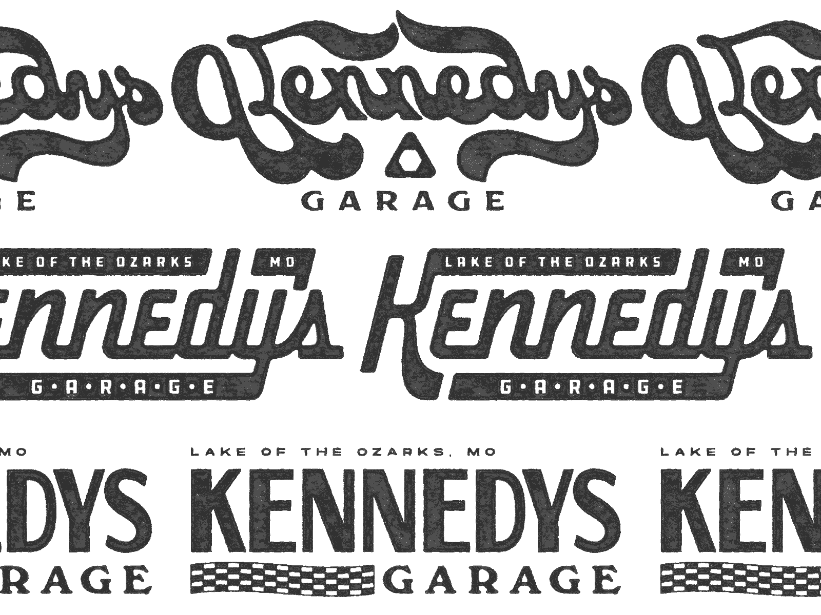 Kennedys Garage 2 automotive cars custom garage motorcycle retro script script lettering