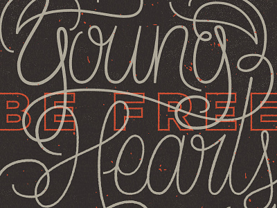 Young Hearts heart illustrator lettering script texture vin conti