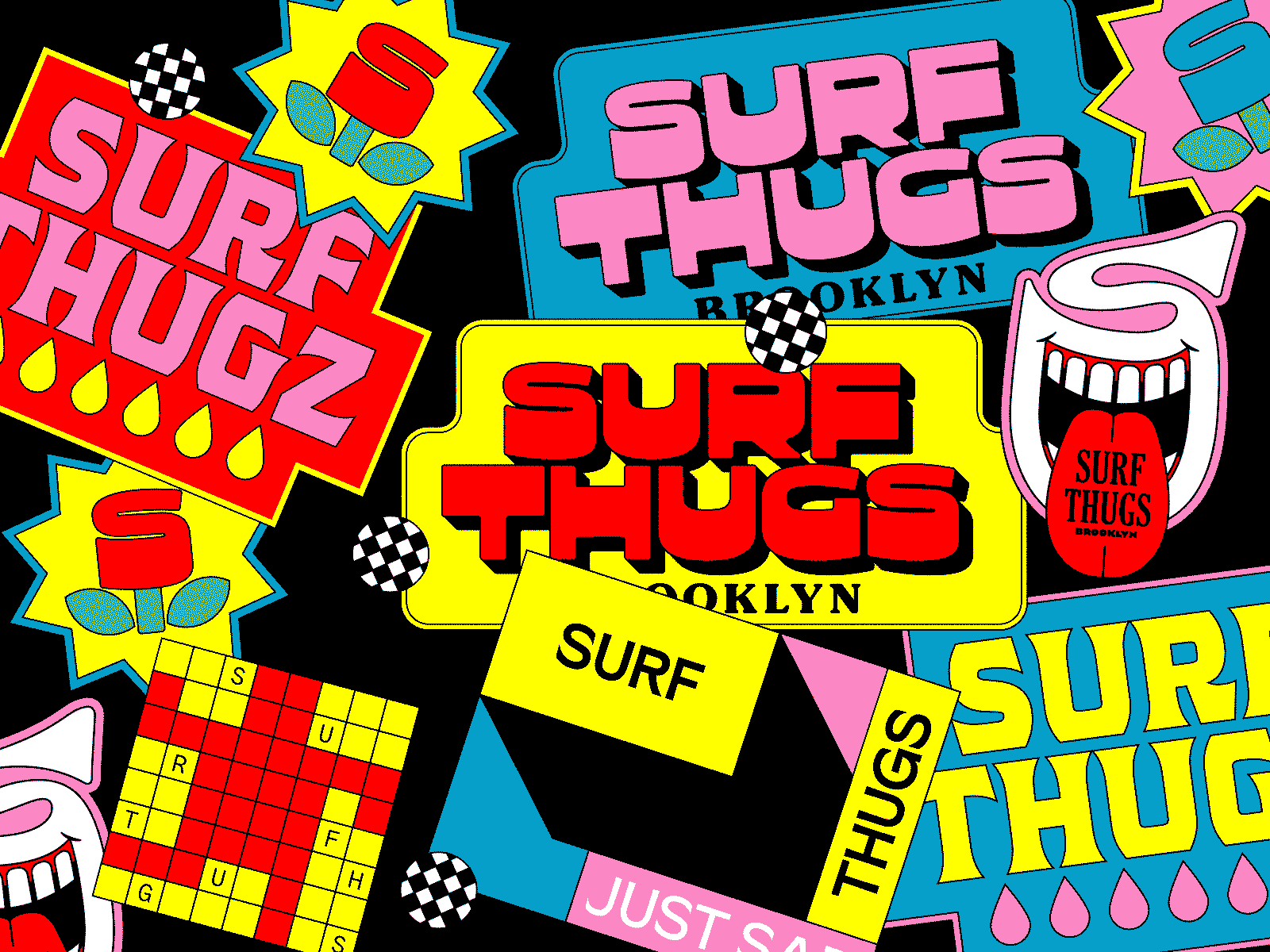 WEIRD checkers fun gif lettering retro stickers surf type videogames