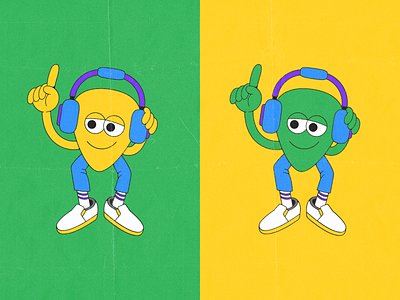 Dewds character character design guitar headphones illustration mascot music vintage
