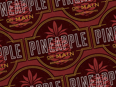 Pineapple 1 badge fruit label line pineapple texture vin conti