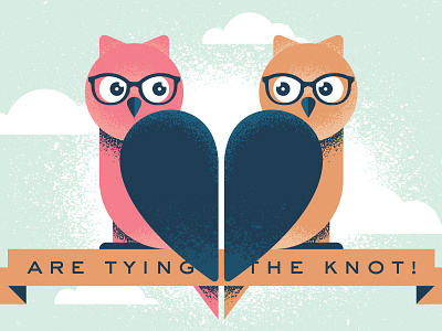 Knot Telling gritty hand made illustration marriage texture wedding