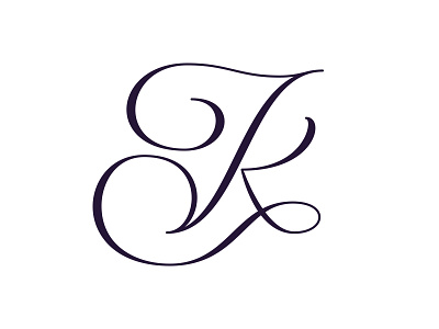 K custom k lettering ligatures script swatch vin conti