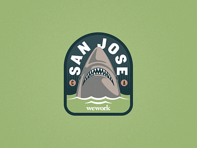 Sharking badge california san jose shark sticker water wework