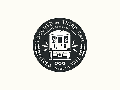 Thirdrail badge hell lightning new york city nyc skull subway tracks train