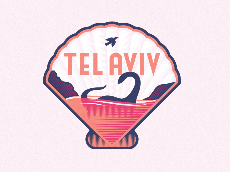 Tel Aviv bird halftone mediterranean monster sea seashell shell stucco tel aviv vin cont