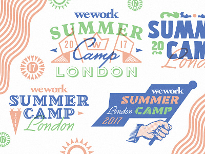 Summer Camp badge camp flag lettering london summer camp uk vintage