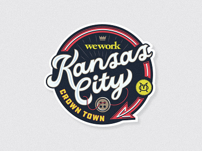 Kansas City button custom kansas city lettering midwest missouri script thread