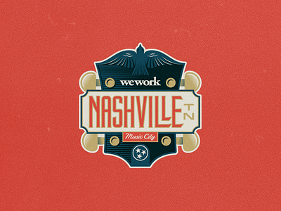 Nashville Sticker custom guitar lettering music nashville sticker tennessee wework