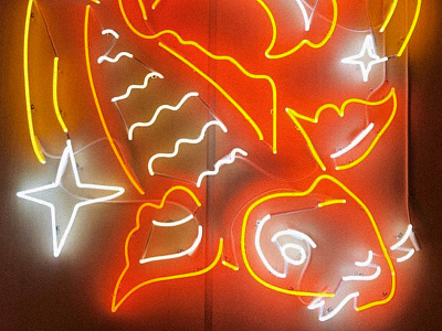 Koi.neon illustration koi fish neon stars wework