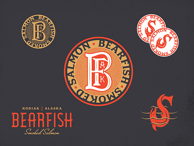 Bearfish - Kodiak, Alaska Smoked Salmon alaska branding illustration lettering logo packaging salmon