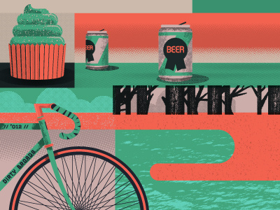 Plattsburgh Print beer bike conti cupcake green illustrator plattsburgh salmon trees vin water