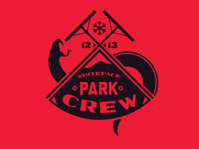 Whiteface Park Crew badge conti crew lockup park rainbow rail red screw snake snow snow rake vin whiteface