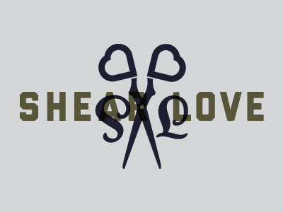 Shear Love branding conti cut gold heart logo love purple salon scissors shear vin