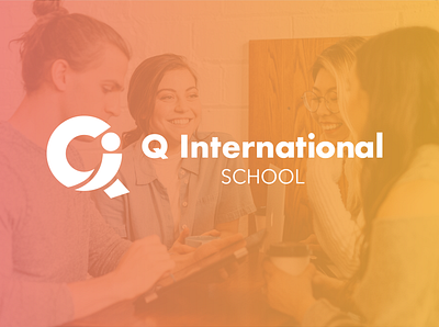 Q International School branding california college esl international students logo