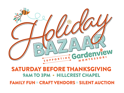 Gardenview Holiday Bazaar Sign christmas event holiday illustration
