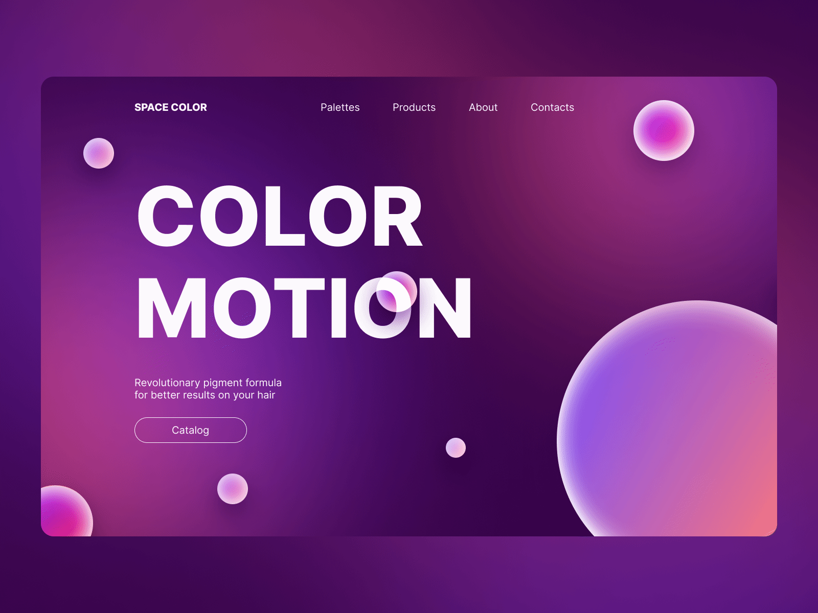 Space Color | First Screen animation design fig motion figma first screen gif landing landing page neon purple ui wed design