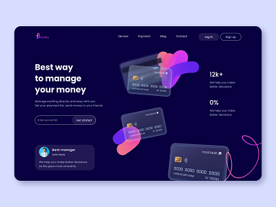 Finance Management | Landing page banking design figma finance hero section landing page management money ui web design