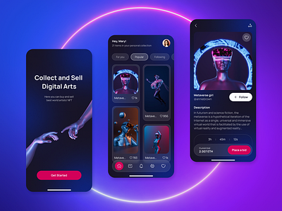 NFT Marketplace | Mobile app design digital art figma marketplace mobile mobile app nft ui web design